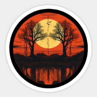 Spooky Halloween - Haunted Forest - Eerie Art - "Witching Swamps" Sticker